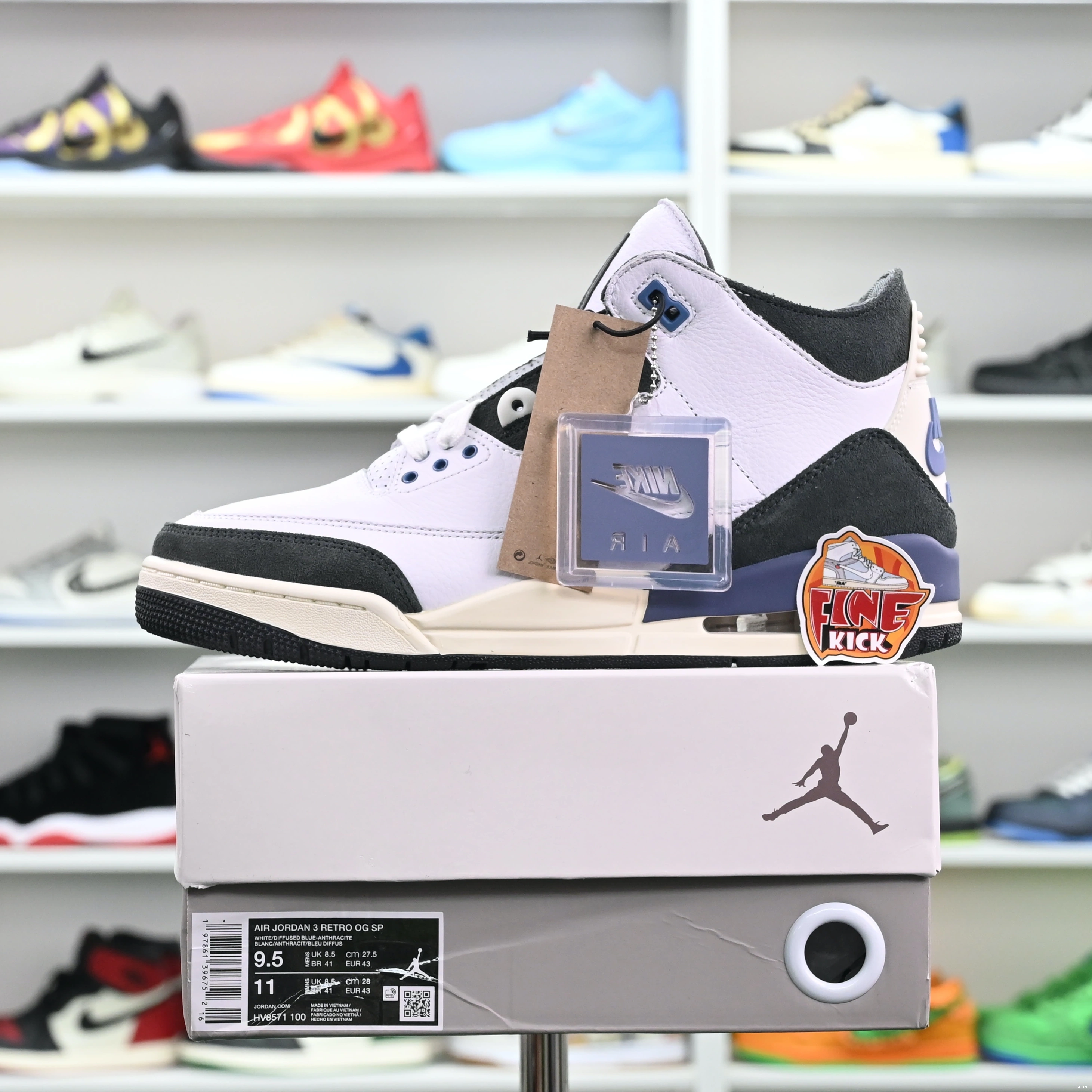 Air x Maniére Ma BLUE” Jordan Jordan3“DIFFUSED A 0823